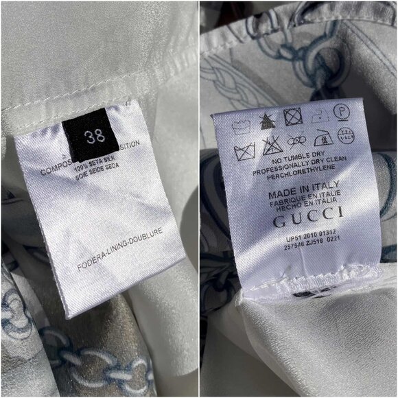 GUCCI Women's 2011 Resort White Silk Equestrian Print Shirt Button-Up Size 38 M - Picture 11 of 13
